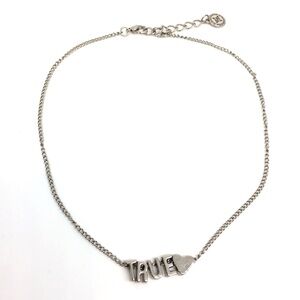 3/$30 BCBGENERATION TRUE LOVE SILVER TONE HEART LETTERS NECKLACE CUTE DAINTY